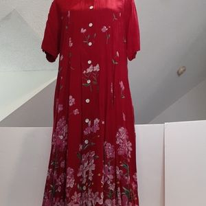 La Cera Cranberry Midi Dress Large